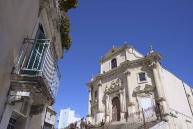 İtalya, Sicilya, Ragusa Ibla, Anime Sante del Purgatorio Barok Kilisesi cephesi (XIII..)