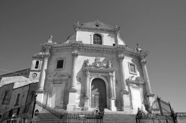 İtalya, Sicilya, Ragusa Ibla, Anime Sante del Purgatorio Barok Kilisesi cephesi (XIII..)