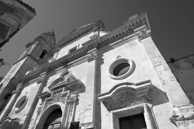 İtalya, Sicilya, Ragusa Ibla, Santa Maria dell 'Itria Kilisesi Barok cephesi ve çan kulesi manzarası (Xiii Century A.C..)
