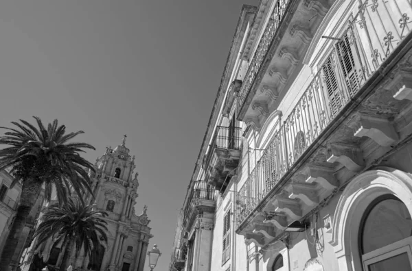 Italië Sicilië Ragusa Ibla Barokke Gebouwen George Cathedral Achtergrond — Stockfoto