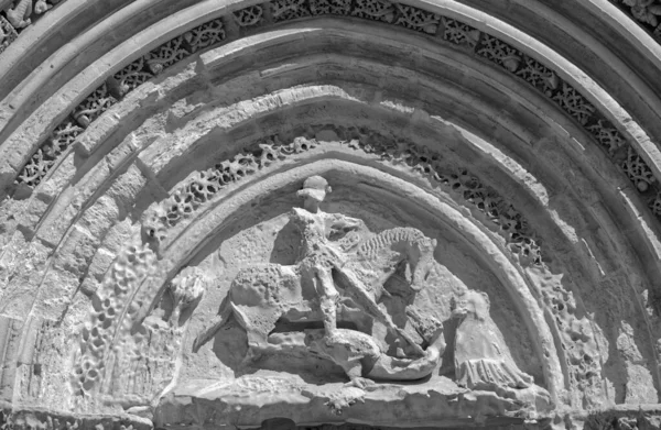 Olaszország Szicília Ragusa Ibla Gótikus Szent György Székesegyház Portál Xii — Stock Fotó
