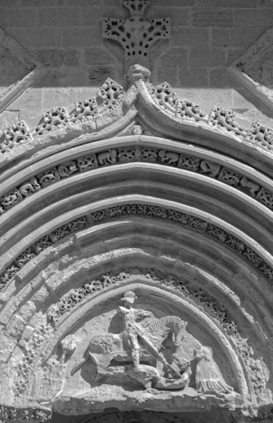 Italy Sicily Ragusa Ibla Gothic George Cathedral Portal Xii Century — Stock Photo, Image