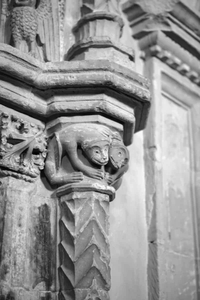 Italy Sicily Ragusa Baroque Church Interiors Decorated Arc Column — Stock Photo, Image