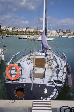 Italy, Sicily, Mediterranean sea, Marina di Ragusa (Ragusa Province); 11 March 2020, luxury yachts in the port - EDITORIAL