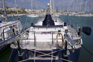 Italy, Sicily, Mediterranean sea, Marina di Ragusa (Ragusa Province); 11 March 2020, luxury yachts in the port - EDITORIAL