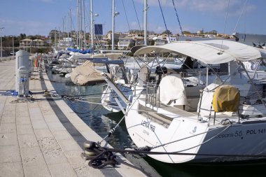 Italy, Sicily, Mediterranean sea, Marina di Ragusa (Ragusa Province); 11 March 2020, luxury yachts in the port - EDITORIAL