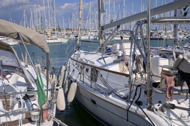 Italy, Sicily, Mediterranean sea, Marina di Ragusa (Ragusa Province); 11 March 2020, luxury yachts in the port - EDITORIAL