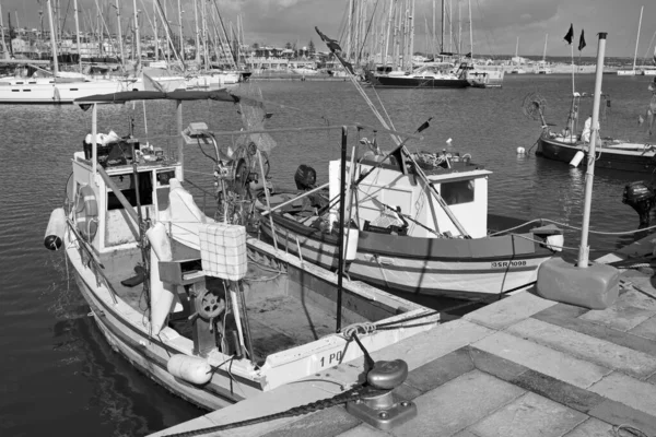 Italie Sicile Marina Ragusa Province Raguse Mars 2020 Bateaux Pêche — Photo