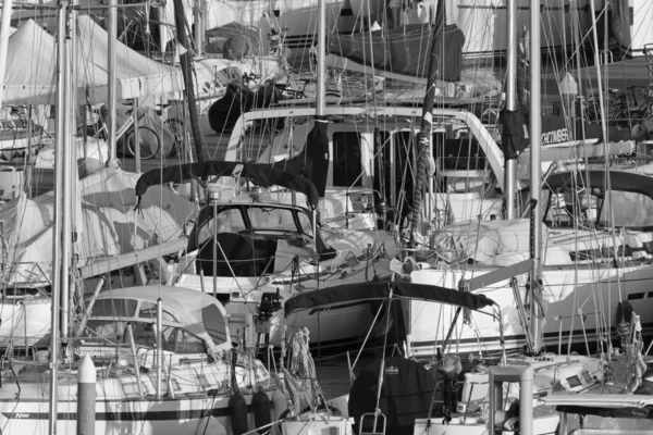 Italien Sizilien Mittelmeer Marina Ragusa Provinz Ragusa April 2020 Segelboote — Stockfoto
