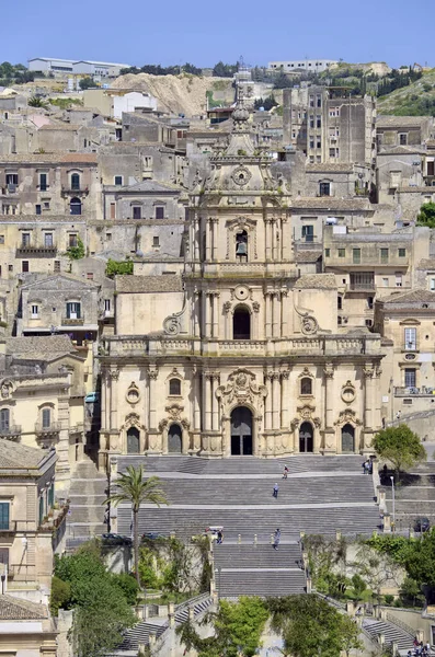 Italy Sicily Modica Ragusa Province George Cathedral Baroque Facade — Stock Photo, Image