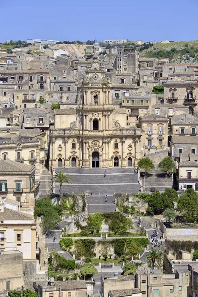 Italy Sicily Modica Ragusa Province George Cathedral Baroque Facade — Stock Photo, Image