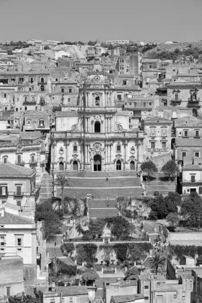 Италия Сицилия Модика Ragusa Province Фасад Собора Святого Георгия Стиле — стоковое фото