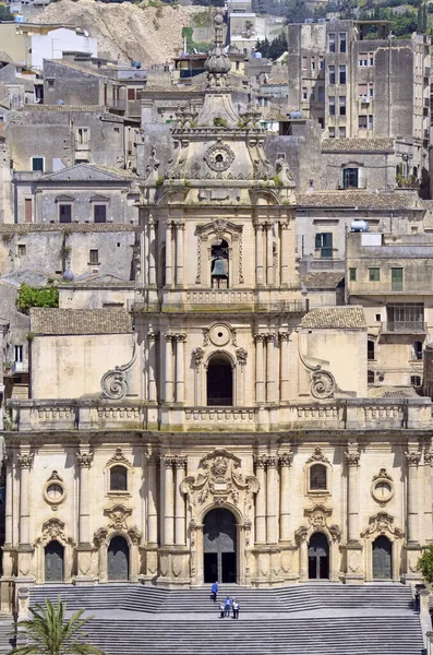 Italy Sicily Modica Ragusa Province George Cathedral Baroque Facade — Stock Photo, Image