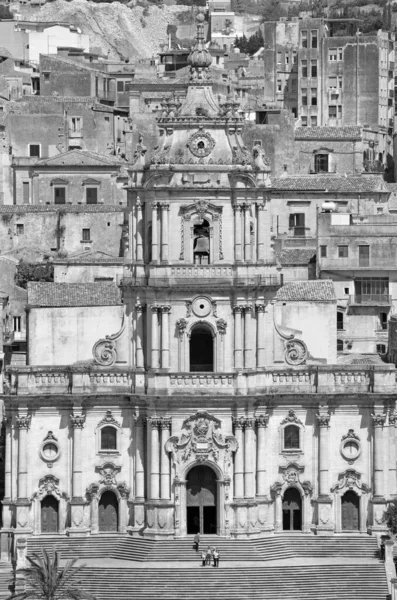 Itália Sicília Modica Província Ragusa Catedral São Jorge Fachada Barroca — Fotografia de Stock