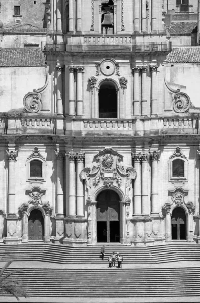 Itálie Sicílie Modica Provincie Ragusa Barokní Fasáda Katedrály Jiří — Stock fotografie