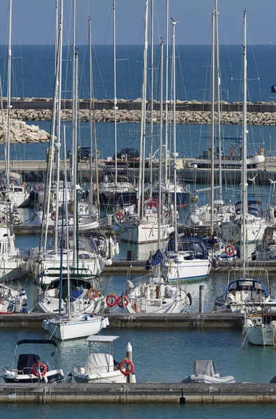 Italien Sizilien Mittelmeer Marina Ragusa Provinz Ragusa April 2020 Motorboote — Stockfoto