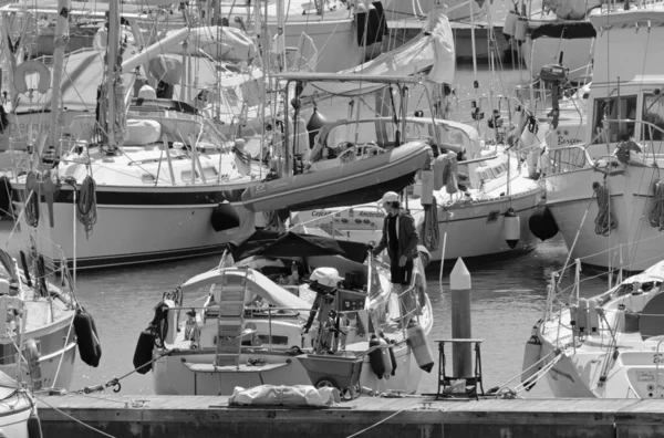 Italien Sizilien Mittelmeer Marina Ragusa Provinz Ragusa April 2020 Mann — Stockfoto