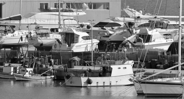 Itália Sicília Marina Ragusa Província Ragusa Abril 2020 Barcos Pesca — Fotografia de Stock