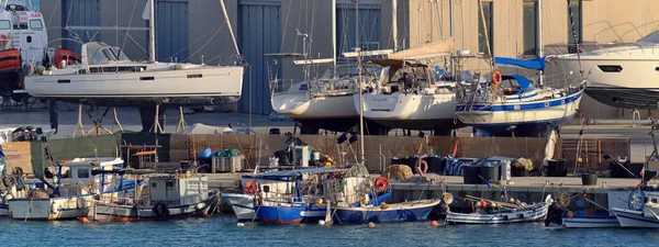 Italie Sicile Marina Ragusa Province Raguse 1Er Mai 2020 Bateaux — Photo