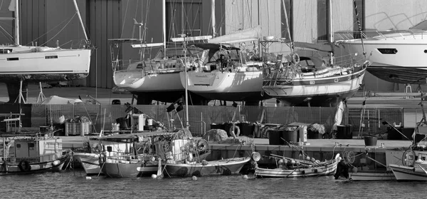 Italia Sicilia Marina Ragusa Provincia Ragusa Mayo 2020 Barcos Pesca — Foto de Stock