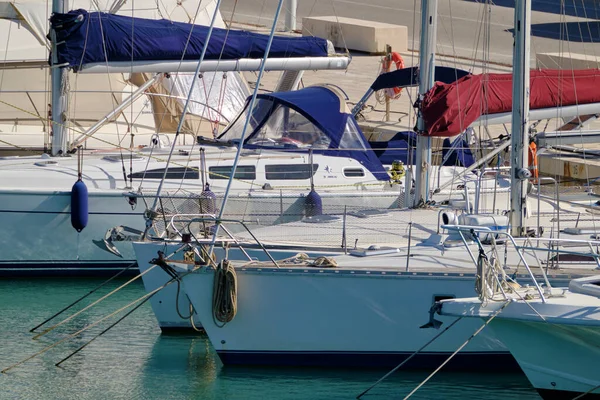 Italien Sizilien Mittelmeer Marina Ragusa Provinz Ragusa Mai 2020 Segelboote — Stockfoto