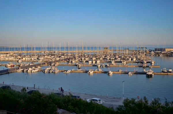 Italy Sicily Mediterranean Sea Marina Ragusa Motor Boats Luxury Yachts — Stock Photo, Image