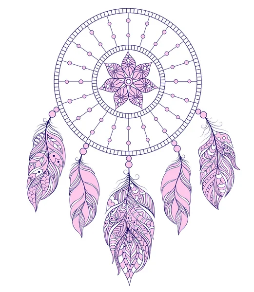 Dreamcatcher on white background — Stock Vector