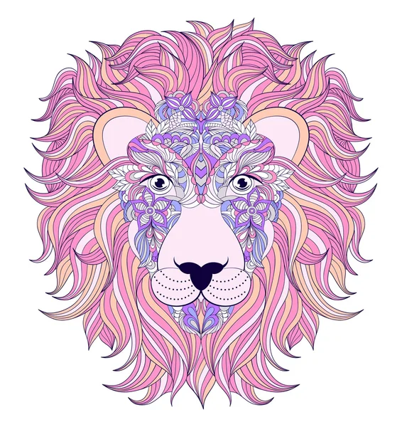 Head of lion on white background. — Stock Vector