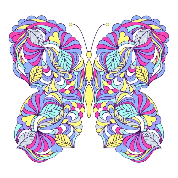 Mariposa sobre fondo blanco — Vector de stock