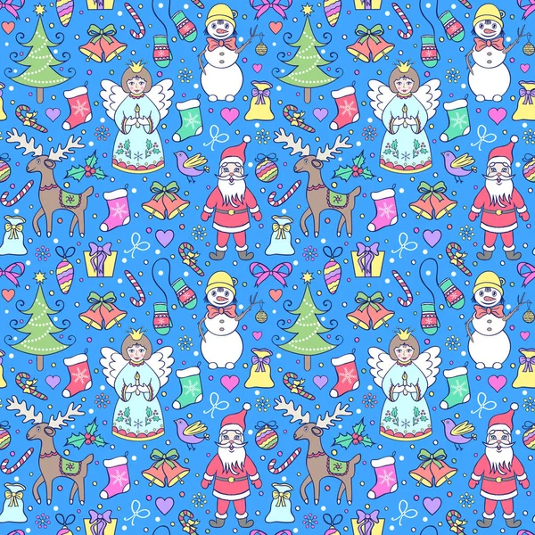 Modèle de Noël sans couture coloré — Image vectorielle