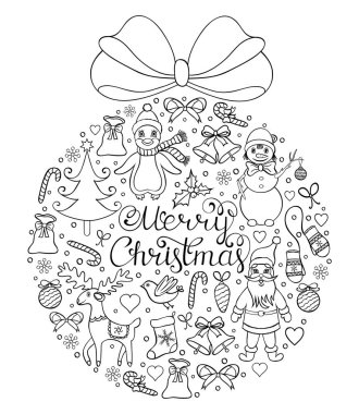 Elle çizilmiş Noel desen