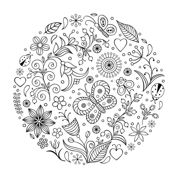 Handgezeichnetes Blumenmuster — Stockvektor