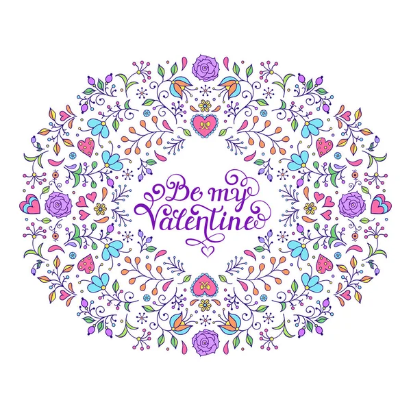 Hand drawn floral frame — Stock Vector