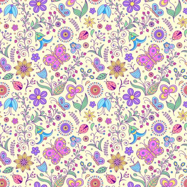 soyut çiçekli desen.