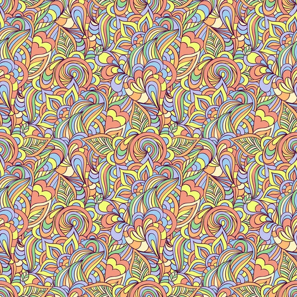 Muster mit abstrakten Blüten, Blättern und Linien. — Stockfoto