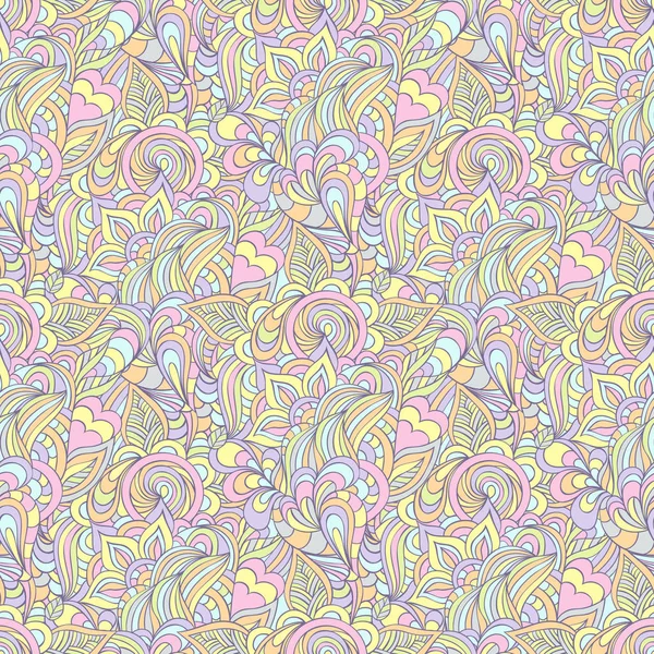 Muster mit abstrakten Blüten, Blättern und Linien. — Stockfoto