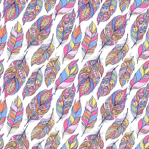 Patrón con plumas abstractas de colores — Foto de Stock