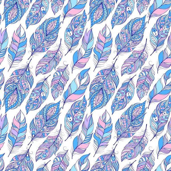 Шаблон с красочными абстрактными перьями — стоковое фото