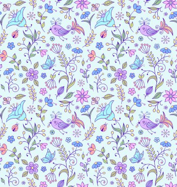 soyut çiçekli desen