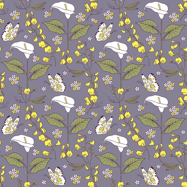 Muster mit Calla-Blüten — Stockfoto