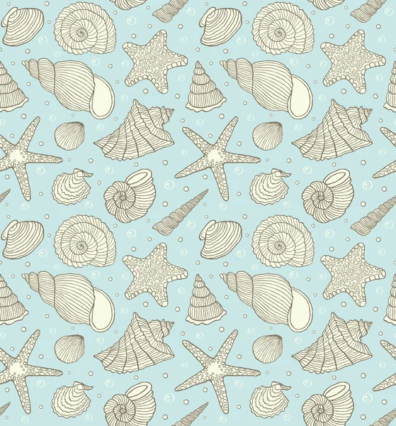 Pattern with ocean shells — Stock Photo, Image