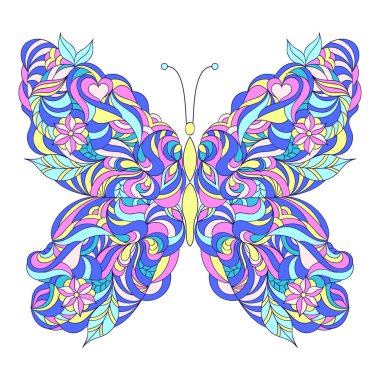 Rengarenk soyut kelebek