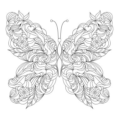 Beyaz arka plan üzerinde soyut kelebek