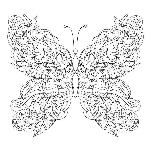 Mariposa abstracta sobre fondo blanco — Archivo Imágenes Vectoriales