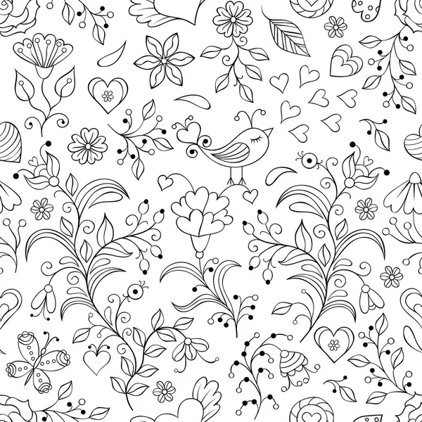 Bloemen naadloos patroon — Stockvector