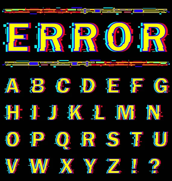 Alphabet on black background. — Stock Vector