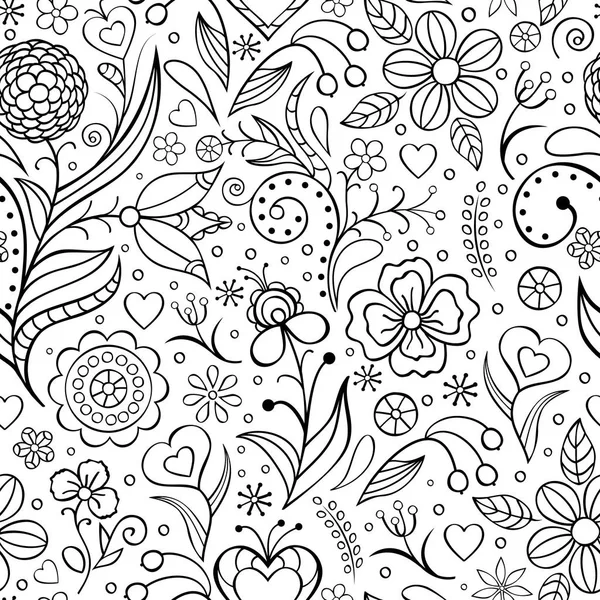 Hand getrokken floral achtergrond — Stockvector