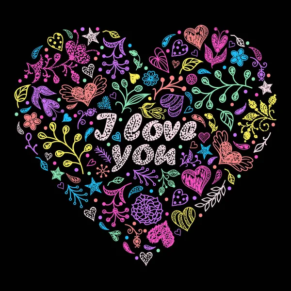 Coeur de valentines colorées — Image vectorielle