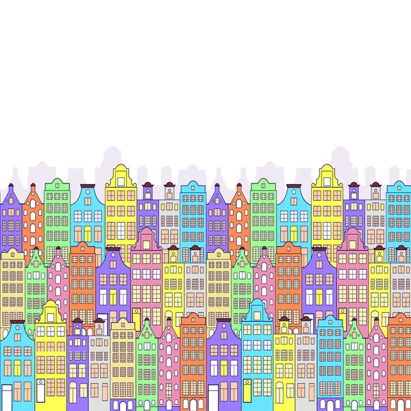 Modèle avec bâtiment coloré — Image vectorielle