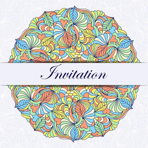 Tarjeta de invitación colorida — Vector de stock